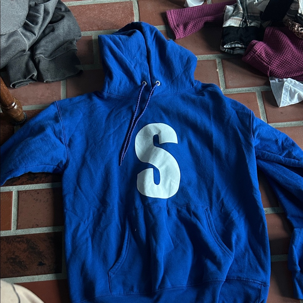 Hanes Royal Blue Hoodie with White 'S'
